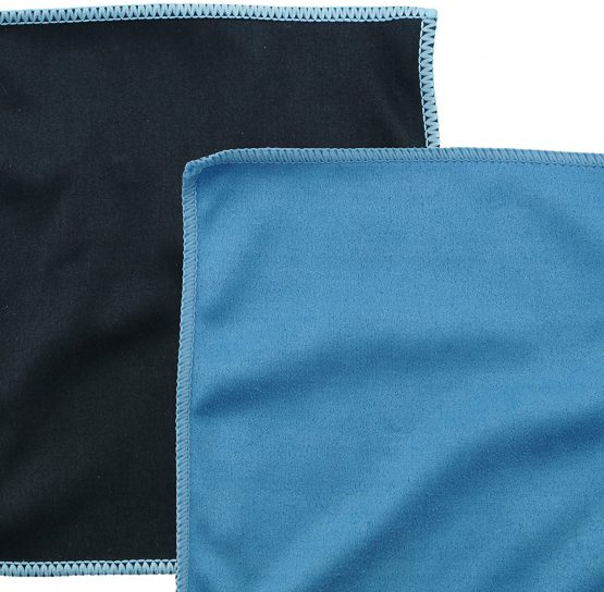 ECO-FUSED Microfiber Cleaning Cloths (5 Pack, 6x6: Double Sided Black/Blue) - Image 2