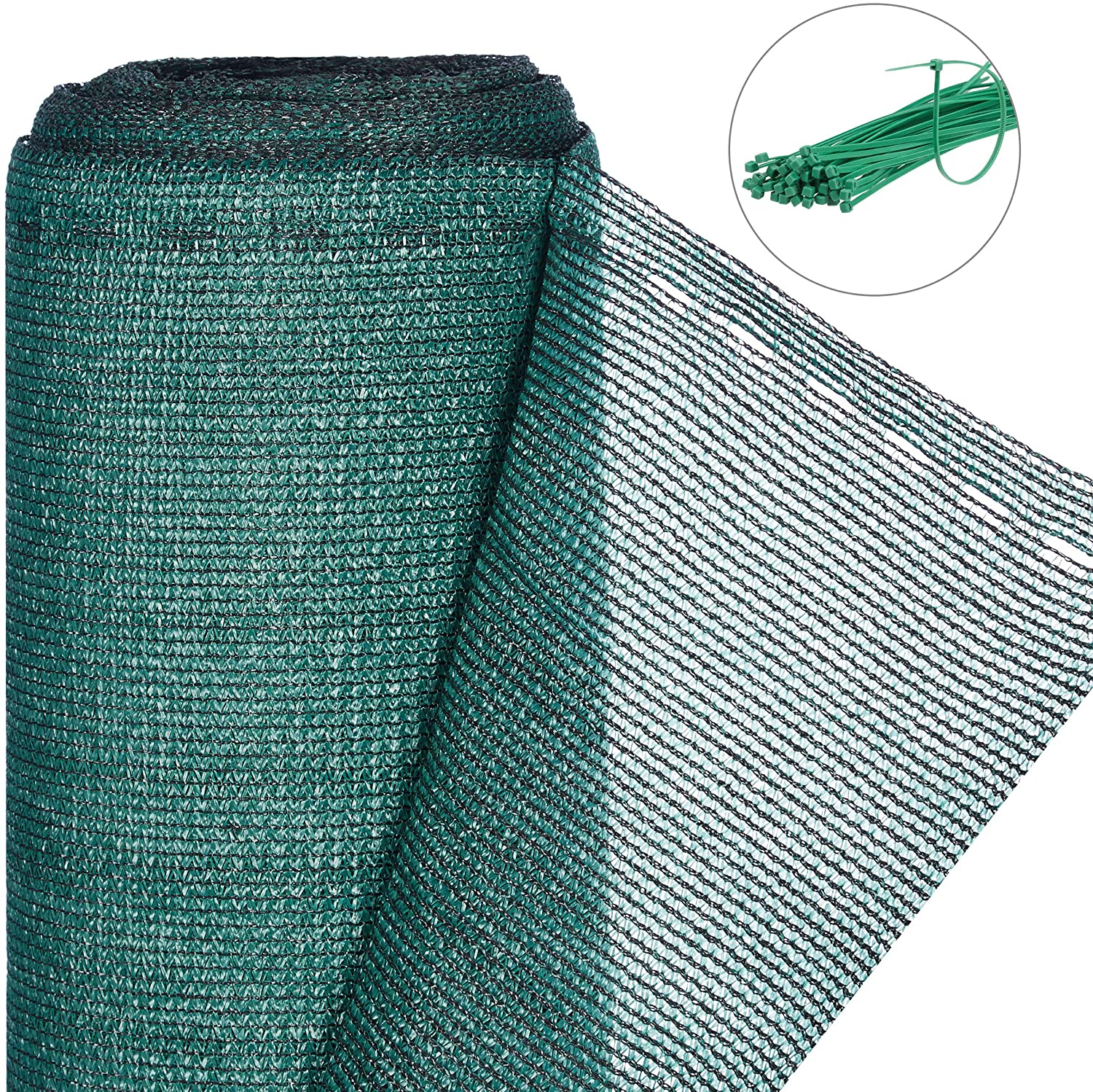 Relaxdays Fence Netting, Privacy Shield for Fences & Railing, HDPE Net, UV-Resistant, Weatherproof, 2 x 50 m, Green