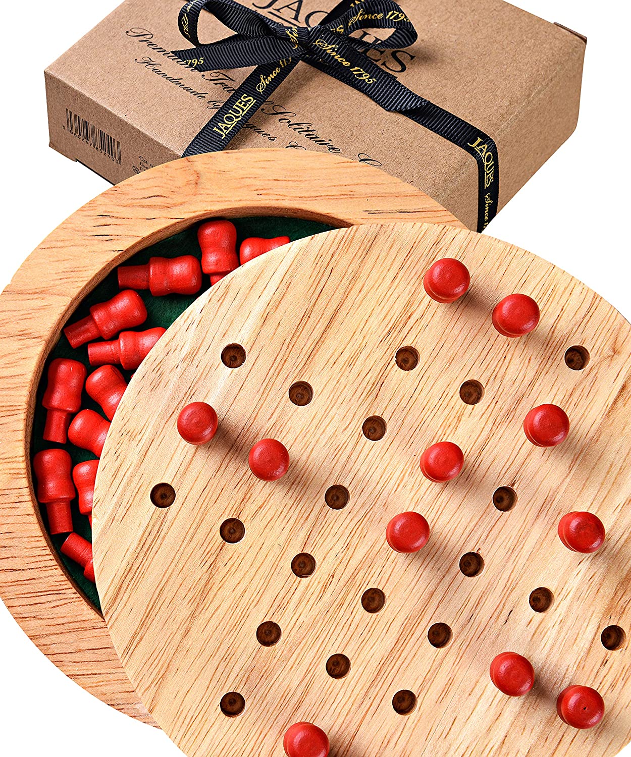Jaques of London Solitaire Board Game, Multicolor, 18.5cm x 13cm x 4cm x 14cm