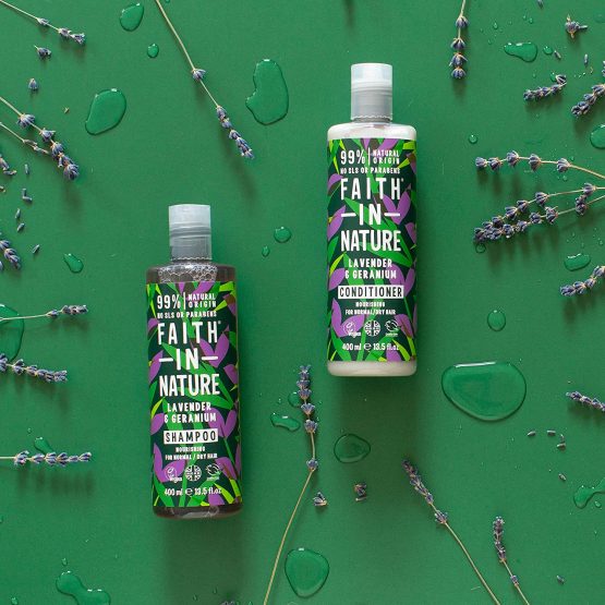 Faith In Nature Natural Lavender and Geranium Shampoo and Conditioner Set, Nourishing, Vegan and Cruelty Free, No SLS or Parabens, For Normal to Dry Hair, 2 x 400 ml - Image 3