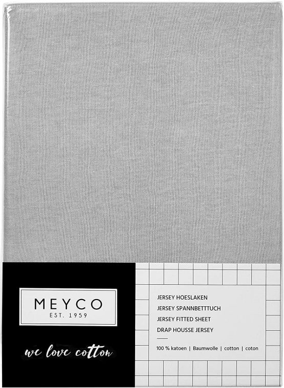 Meyco 563005 Jersey Fitted Sheet Baby Cradle 100% Cotton 40 x 80/90 cm Light Grey/Grey - Image 3
