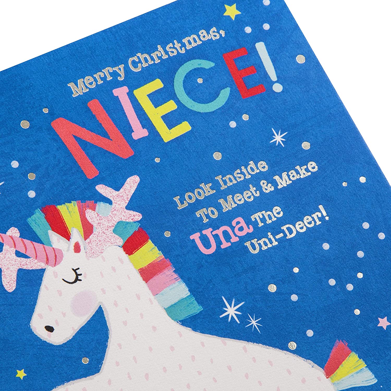 Hallmark Christmas Activity Card For Niece - Unicorn Finger Puppet Design, Multicoloured - Image 3
