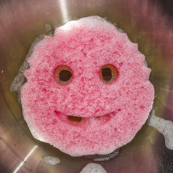 Scrub Mommy Dual Sided Cleaning Sponge 3 Pack - Firm Scrubber and Gentle Sponge in one - Scrub Daddy Texture Changing Scourer - (Pink) - Image 4