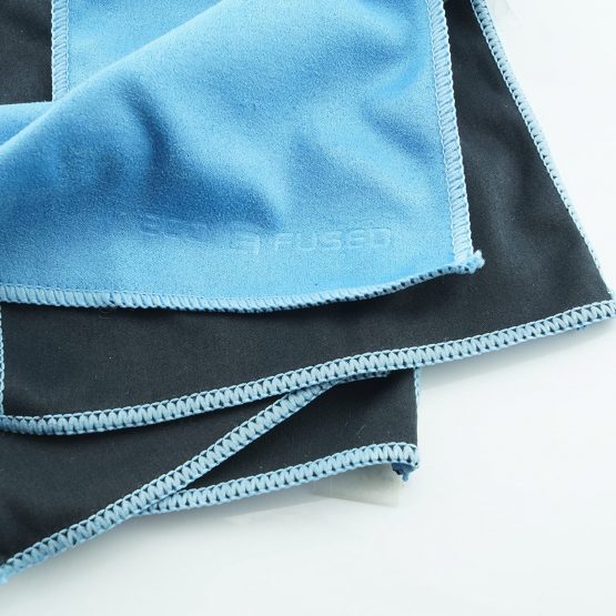 ECO-FUSED Microfiber Cleaning Cloths (5 Pack, 6x6: Double Sided Black/Blue) - Image 4