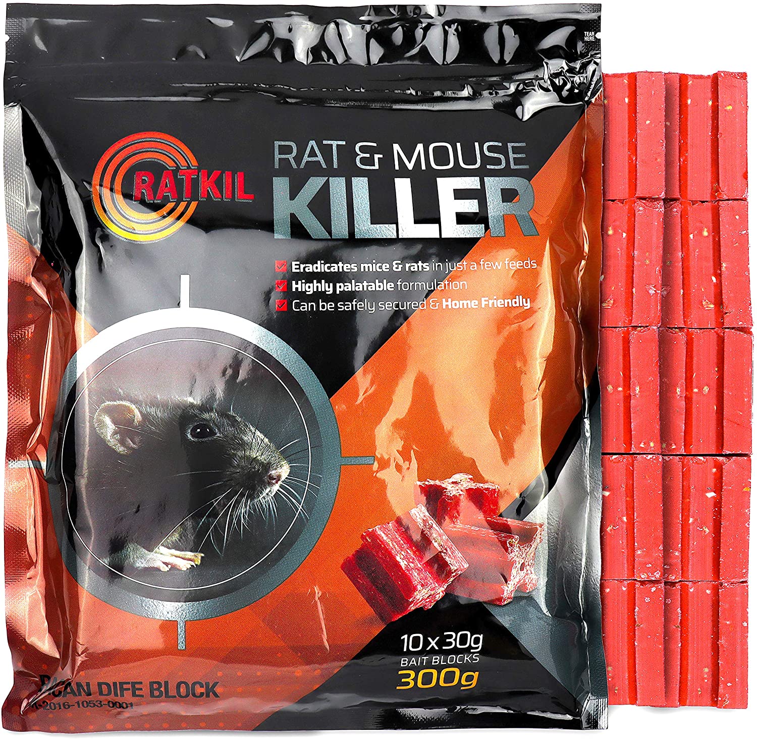 RatKil Rat & Mouse Bait Blocks 300g - Professional Strength Difenacoum - Fast Acting & Highly Effective For Pest Control - Weatherproof And Home Friendly! - Image 4