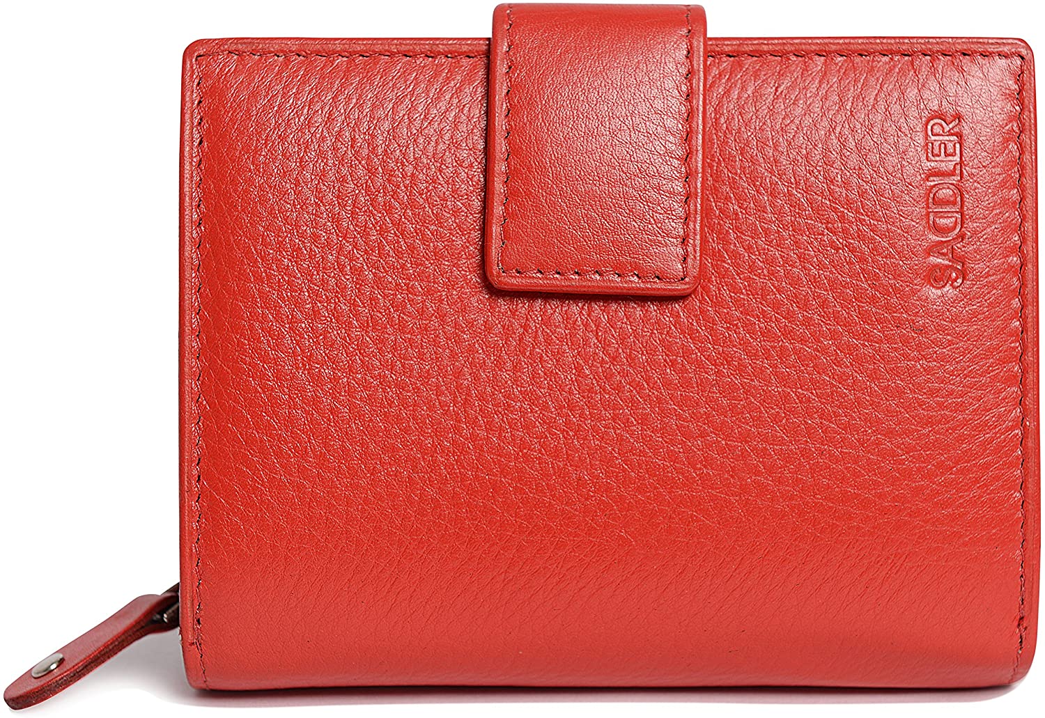 SADDLER "Emily Purse, RFID Protected Real Leather Compact Wallet with 10 Card Slots, ID Window - Image 2