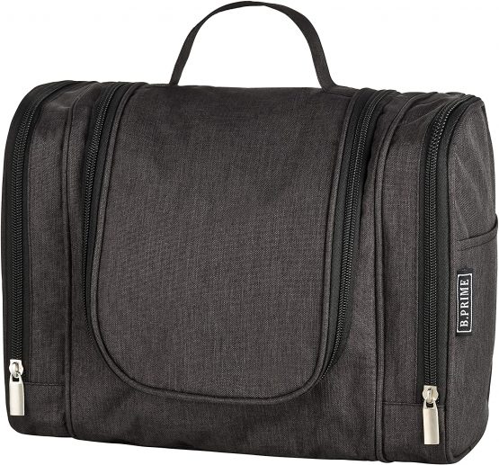 BE Classic Toiletry Bag (Black). Large Capacity, Water-Resistant, Hanging wash Bag. Dimensions 28 x 13 x 22cm. Available in six Colours.