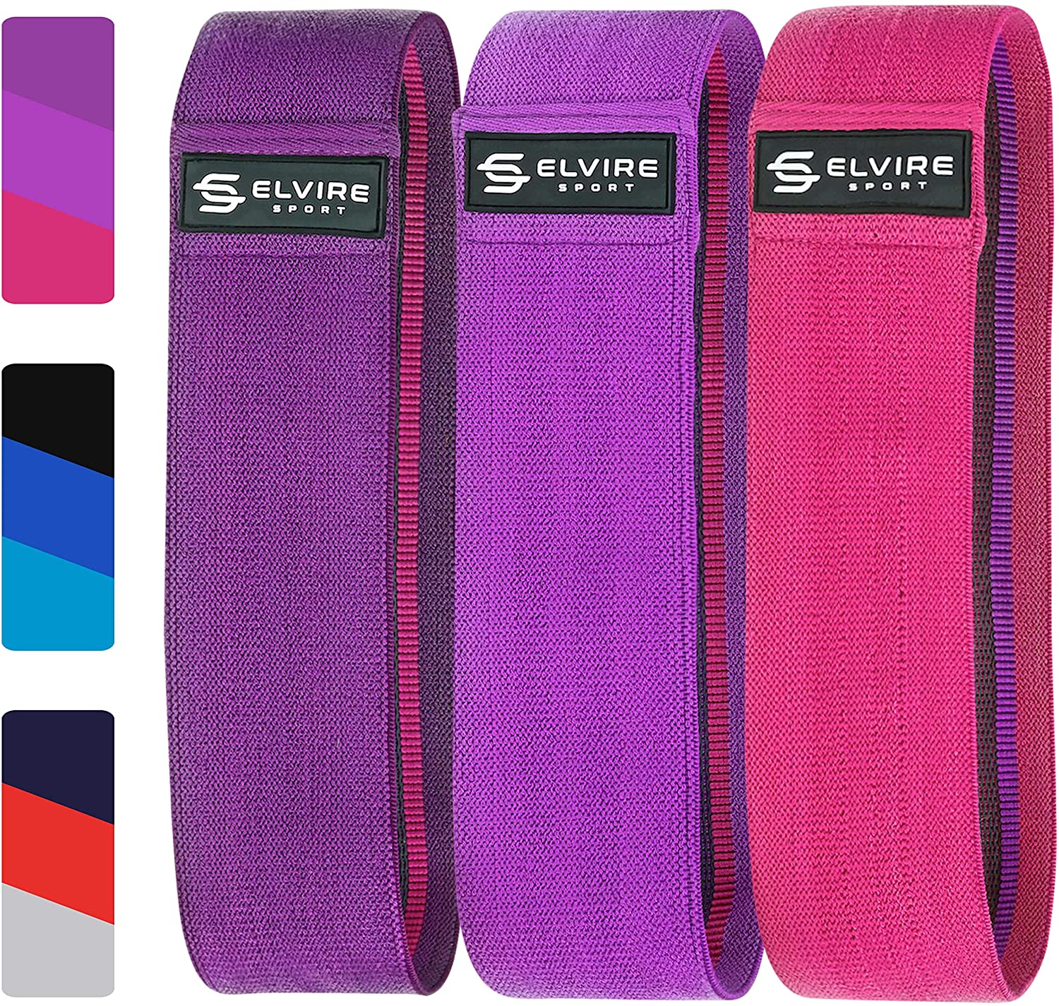 Elvire Fabric Resistance Bands for Working Out Set of 3, Booty Exercise Band for Women Workout Loops, Legs, Glutes, Squat