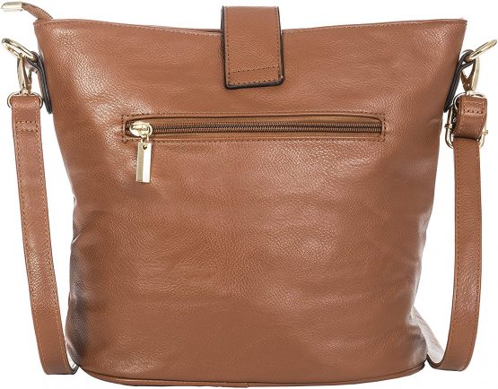 Mabel Womens Vegan Leather Bucket Style Cross Body Shoulder Handbag - Lightewight Medium Size Everyday Bag - Frankie - Image 2