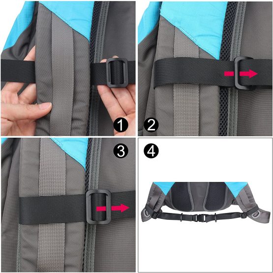 wisdompro Backpack Chest Strap, Heavy Duty Adjustable Backpack Sternum Strap Chest Belt with Quick Release Buckle for Hiking and Jogging - with Slide Locks (2 Pack) - Image 4