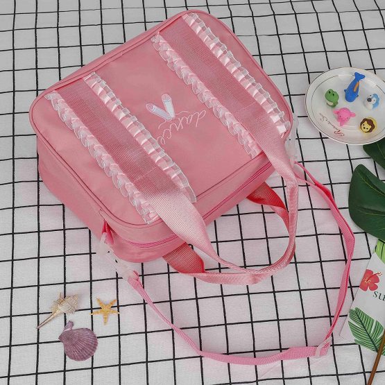 MaoXinTek Dance Bag For Girls Cute Small Gym Duffle Bag for Kids, Lightweight Handbag for Ballerina Teen Dancer (Pink) - Image 2