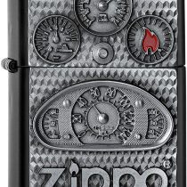 Zippo Lighter, Brass, Black, 5.5 x 3.5 x 1 cm