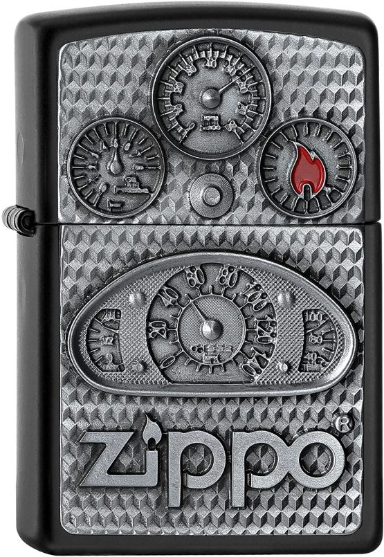 Zippo Lighter, Brass, Black, 5.5 x 3.5 x 1 cm
