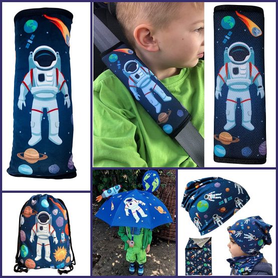 HECKBO children gym bag with astronaut space motifs unisex | 12.6" x 15.8" | kindergarten, crib, travel, sports | suitable as gym bag, backpack, play bag, sports bag, shoe bag - for girls and boys - Image 4