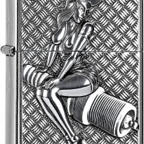 Zippo Lighter, Brass, Chrome, 5.5 x 3.5 x 1 cm