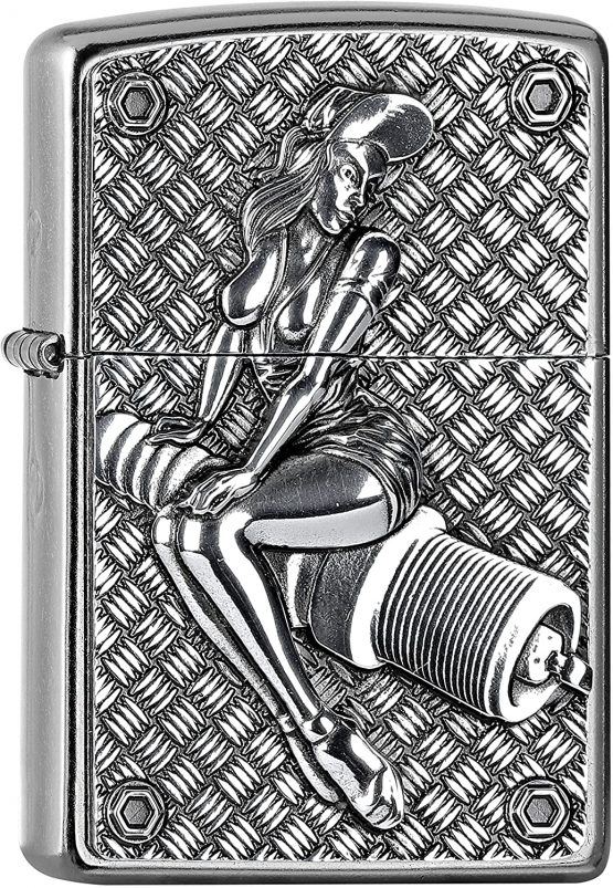 Zippo Lighter, Brass, Chrome, 5.5 x 3.5 x 1 cm