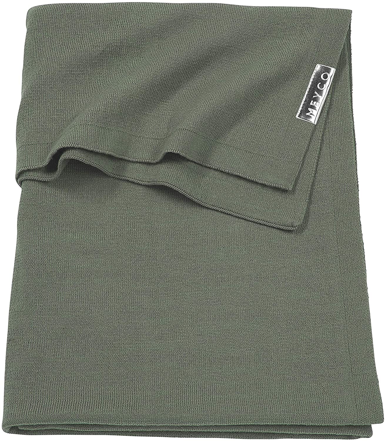 Meyco 2753032 Baby Blanket Knitted 100% Cotton Knit Basic Forest Green 100 x 150 cm Green, 100x150