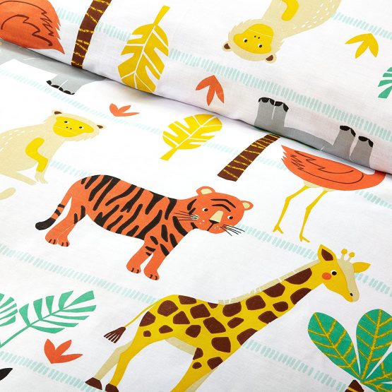 Bloomsbury Mill - Safari Adventure - Jungle Animals - Kids Bedding Set - Junior/Toddler/Cot Bed Duvet Cover and Pillowcase - Mother and Baby Awards Best Bedding 2021 - Image 3