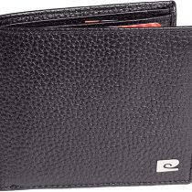 Mens Genuine Black Leather Hip Wallet - Wallets by Pierre Cardin | RFID Blocking | Soft, Smooth, Durable & Crease Proof Bi-Fold Gents Card Holders Pebble Grain (Black)