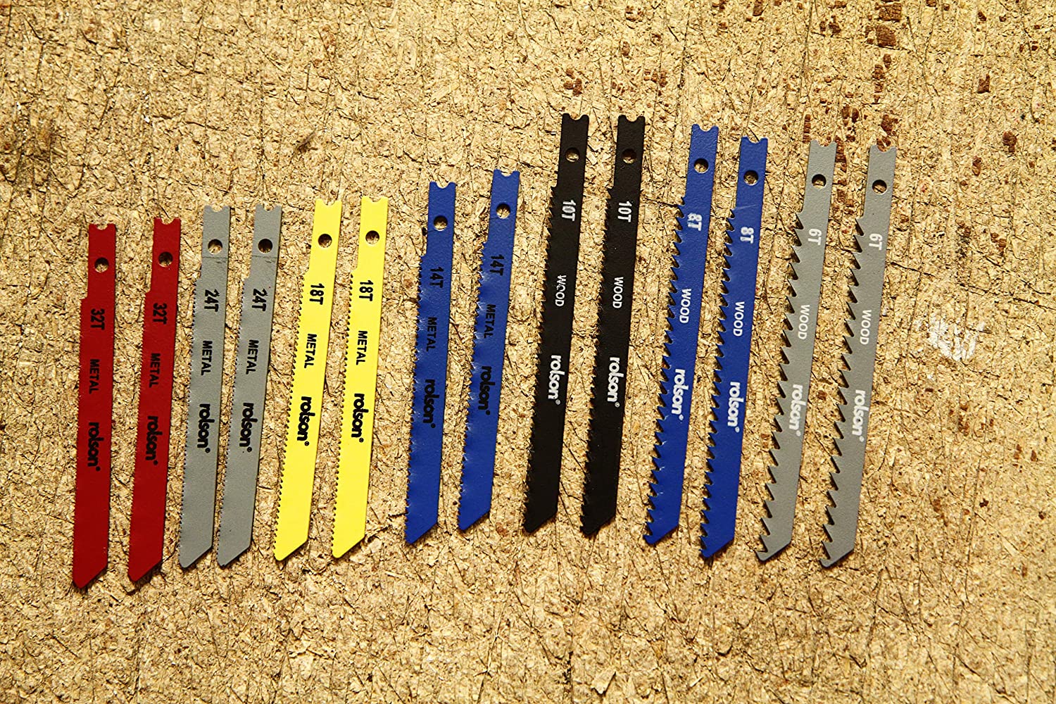 Rolson 58934 14 pc Jigsaw Blade Assortment, Silver, 14 Pieces - Image 2