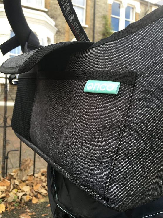 Onco Pram Organiser - Buggy, Pushchair or Stroller Bag for Baby Essentials - Caddy Accessories with Universal Fit and Bottle/Cup Holder - Charcoal Grey - Image 3