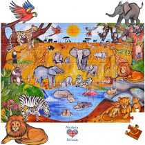 Amonev floor puzzles 100 pieces puzzles for both table and floor with easy to handle thick pieces making it a great gift for any occasion (Safari)