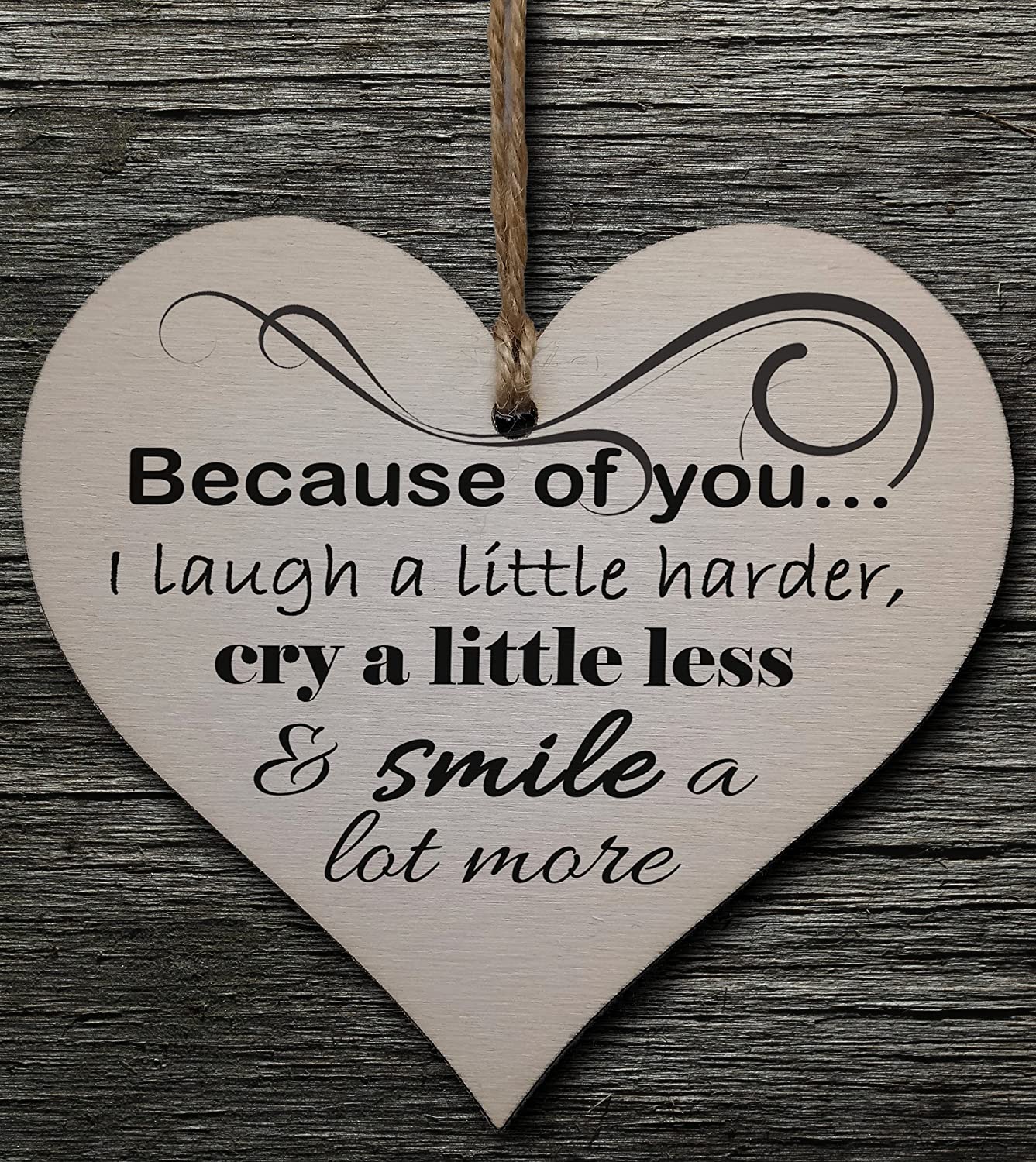 Inspirational Wooden Heart Sign - Hanging Home Decor with Uplifting Message - Great Gift for Her Bedroom, Office, or Hallway - Image 2