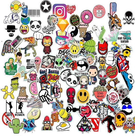 (100 Pack) Sticker Bomb Pack Variety Vinyl Car Sticker Motorcycle Bicycle Luggage Decal Graffiti Patches Skateboard Stickers for Laptop Stickers