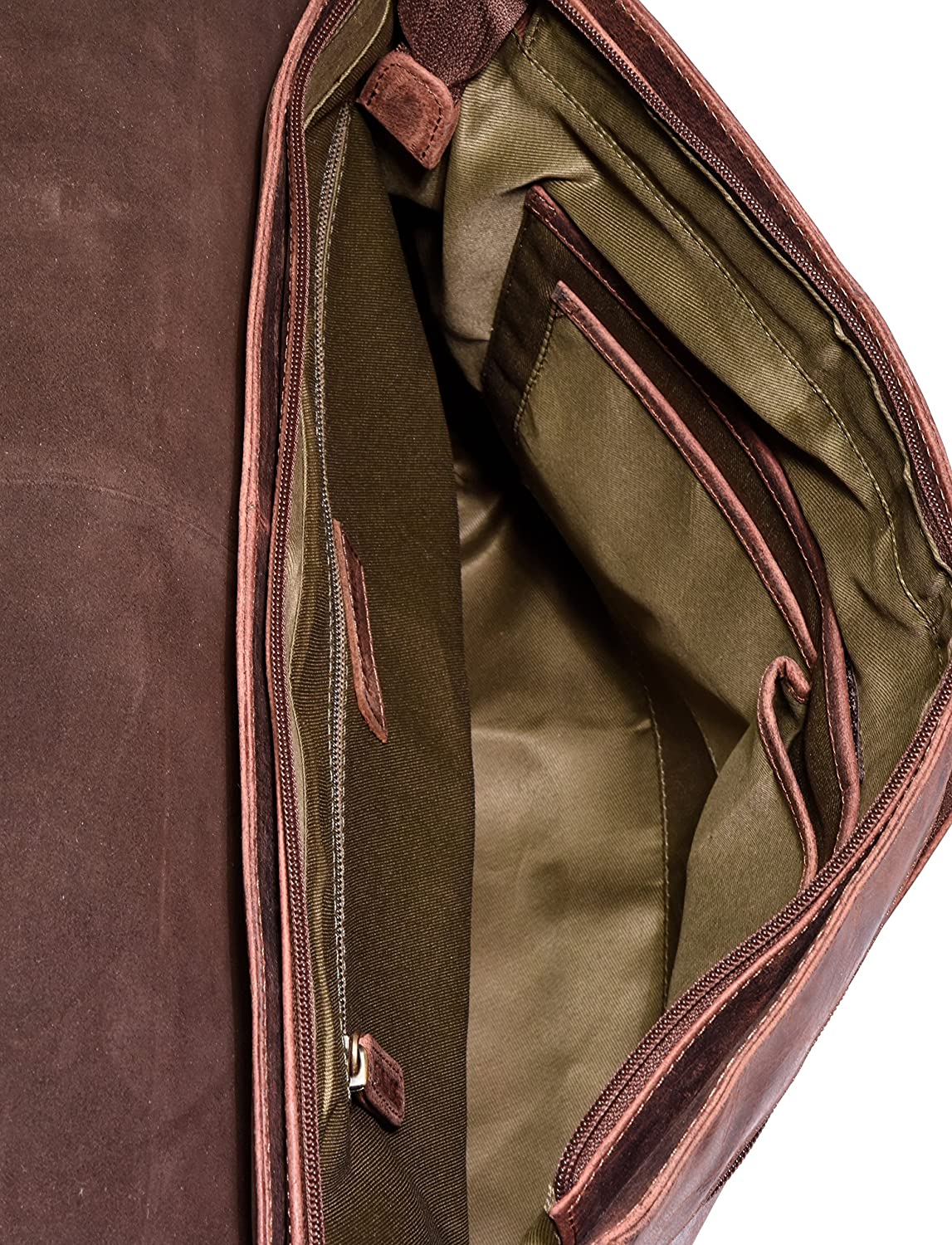 LEABAGS Oxford Shoulder Bag Made of Genuine Buffalo Leather in Vintage Look I Laptop Bag up to 15 inch I Messenger Bag I Leather Bag I Shoulder Bag I Briefcase I 38x10x31cm - Image 4