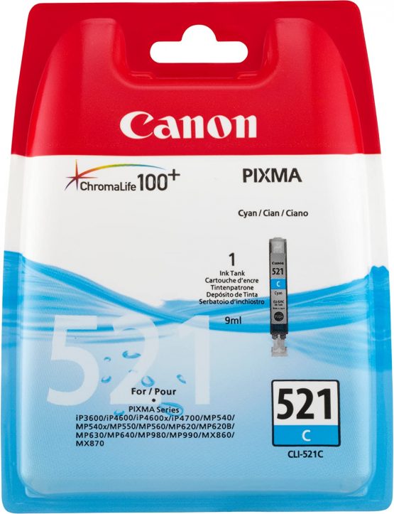 Canon Original ChromaLife 100+ Cyan Ink Tank CLI-521C