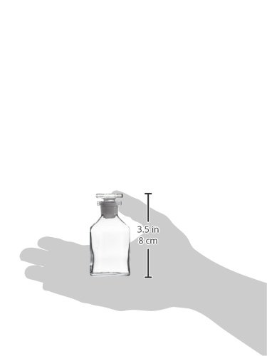 neoLab E-1437 ecoLAB Conical Shoulder Bottle, Clear Glass 50 ml EH, Glass Stopper, NS14/23, Transparent - Image 2