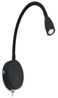 Faro Barcelona Loke 41020 - Wall Light (Bulb Included) LED, 3 W, Aluminium, Metal, Silicone, PVC, Black