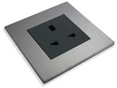 Cassa Single Unswitched Socket 13 Amp - Stainless Steel & Graphite