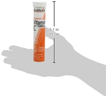 HealthAid Vitamin C Orange Flavour Vegetarian Effervescent 1000mg 20 Tablets, Pack of 3, 20 count (Pack of 3) - Image 4