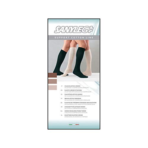 Sanyleg - Cotton Knee-Socks with a Strong Graduated Compression, Unisex, Black Colour, Size XL - Image 2