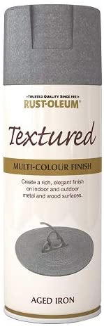 Rust-Oleum 400ml Textured Spray Paint - Aged Iron, Black, 400 ml (Pack of 1)