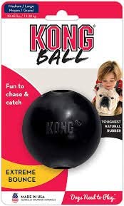 KONG Extreme Ball Dog Toy - Medium/Large, Black x 2, Medium/Large, Pack of 2