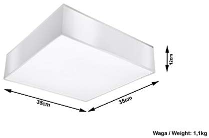 SOLLUX lighting Horus 45 Square Ceiling Lamp, Minimalist and Modern Design, E27 Replaceable Bulb (LED), 1x60 W, Easy Cleaning - Image 3