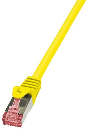 LogiLink CQ2017S Cat.6 S/FTP PIMF PrimeLine Patch Cable, 0.25 Meter Length, Yellow, Yellow, 0.25 Meter Length