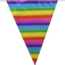 OakTree Pride Rainbow Pennant Metalic Bunting Gay Pride Colourful Surprise Birthday Party Celebration Picnic Decoration Garland Flag (x1)