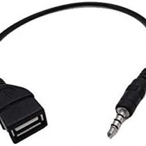 Coomoors USB to 3.5mm Jack Audio Adapter AUX to USB Adapter Audio Music Car Stereo Male Plug Jack to USB Female Cord Converter Cable U Disk Aux Cable for Car - Black(Car Need Decode Function)