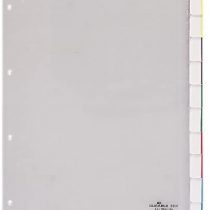 Durable 683119 Extra Wide A4 Portrait Index Set with 10 Division Sheets for Punched Pockets - Transparent