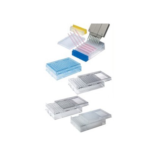 Neolab 7 4737 PCR Rack with Lid Clear Polystyrene 96 Hole Matrix for PCR - (Pack of 1), transparent (kristallklar)