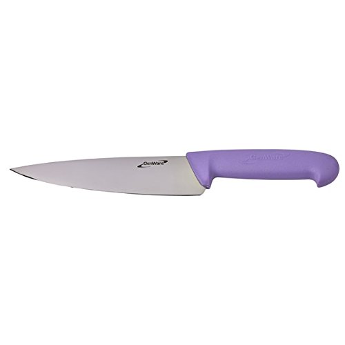 Genware K-C8P Chef Knife, Purple, 8 inches Length, Molybdenum Steel Blade, Conforms to BS8442-5, 20 cm