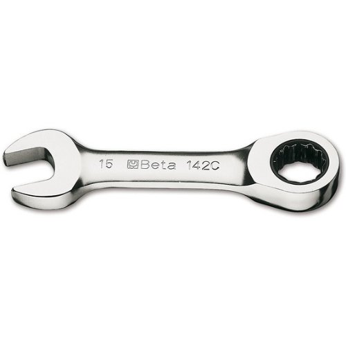 Beta 142C 14mm x 14mm Ratcheting Combination Wrench, Chrome Plated, White