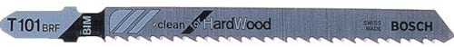 Bosch 5x PRO Hardwood clean T101BRF Reverse Jigsaw Blade (for Hardwood Medium density fibreboard, Length 100 mm