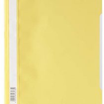 Durable Clear View A4 Document Folder Yellow | Transparent Front Cover | Pack of 50 Folders | Ideal for Holding A4 Punched Documents