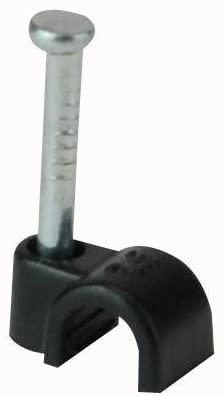 Powerlinkplus 3.5mm Round Black Clips for Telephone cable (Pack Of 100), 3.5 mm