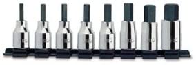 USAG U02341510 - 234 3/8 N/S8 - Set of 8 socket bits for hex socket screws, Multicoloured, peso gr:500