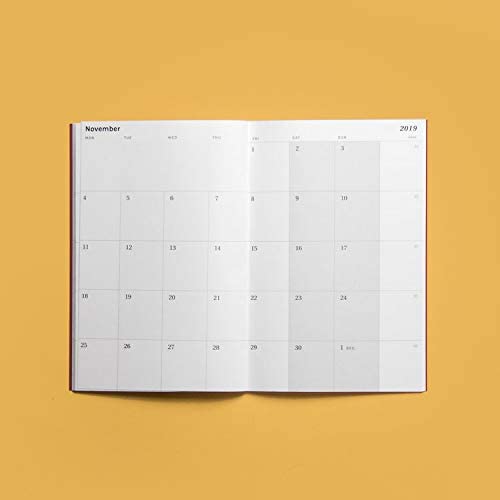 Monthly Planner 2020 Octagon Design (Simil. A5), Red, Small - Image 3